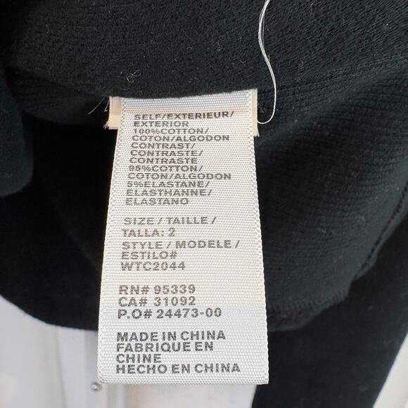 JAMES PERSE 2 MS tandard Double Breasted Knit Peacoat Jacket Ribbed Sleeve Black - Picture 6 of 8